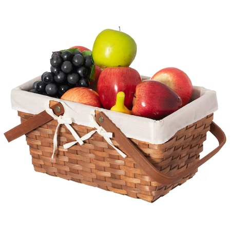Wickerwise Double Handle Woodchip Basket with White Liner QI004651W.M